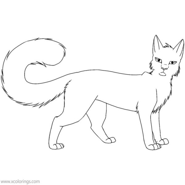 Warrior Cat Coloring Pages with Long Tail - XColorings.com