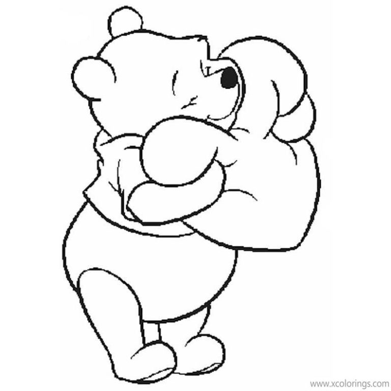 Winnie the Pooh Valentines Coloring Pages Tigger with Heart ...