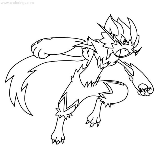 zeraora coloring page pdf pokemon