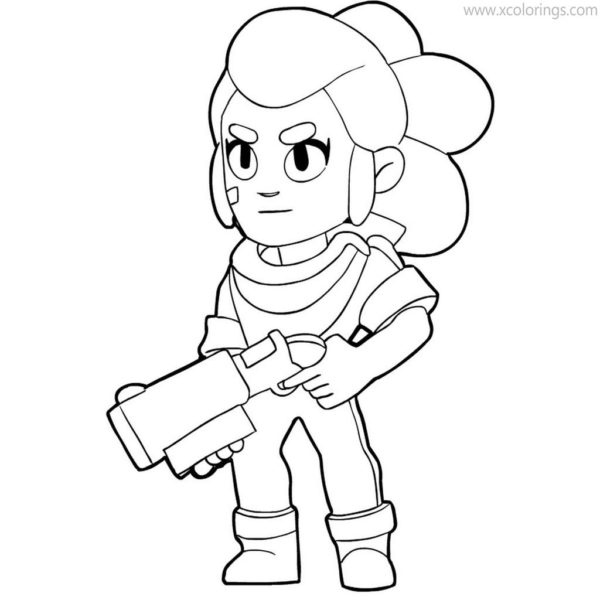 Brawl Stars Coloring Pages Shelly's Portrait - XColorings.com