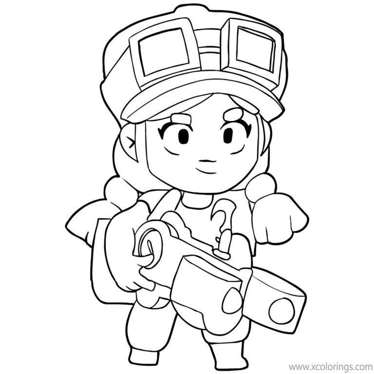 Brawl Stars Coloring Pages Shelly is Brave - XColorings.com