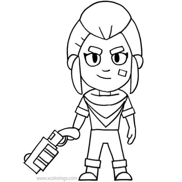 Brawl Stars Coloring Pages Shelly's Portrait - XColorings.com