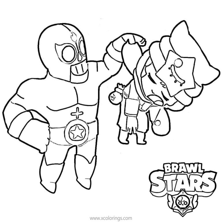 Brawl Stars Coloring Pages El Primo is Fighting - XColorings.com