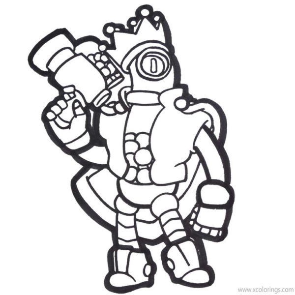 Brawl Stars Rico Coloring Pages Rico the Waiter - XColorings.com