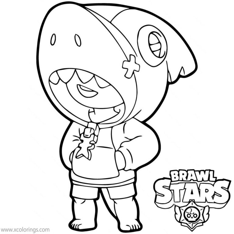 Leon Brawl Stars Coloring Pages Shark Leon - XColorings.com
