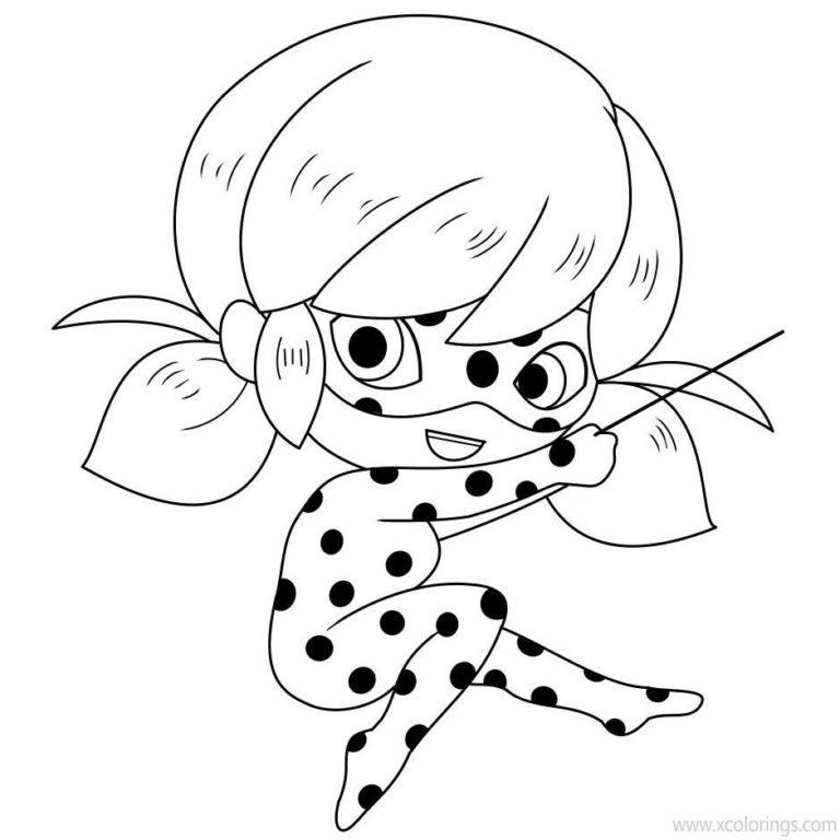 Miraculous Ladybug And Cat Noir Coloring Pages Black and White ...