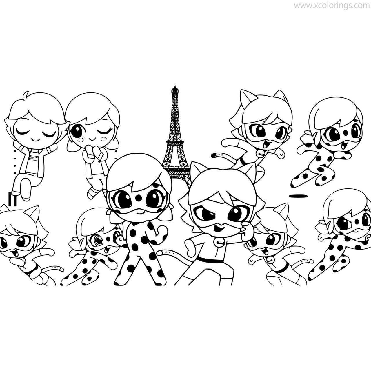 Chibi Miraculous Ladybug Coloring Pages - XColorings.com