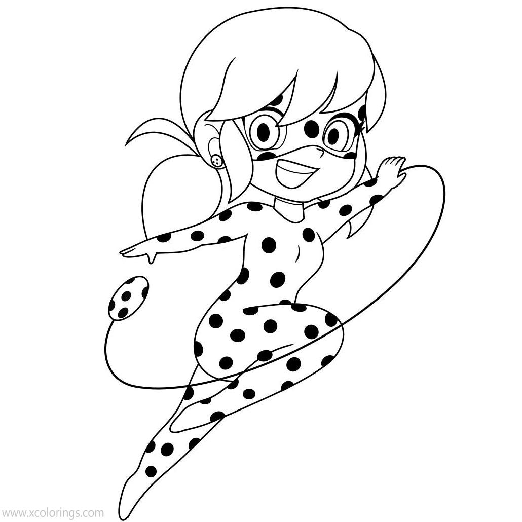 Chibi Miraculous Ladybug Outline Coloring Pages - XColorings.com