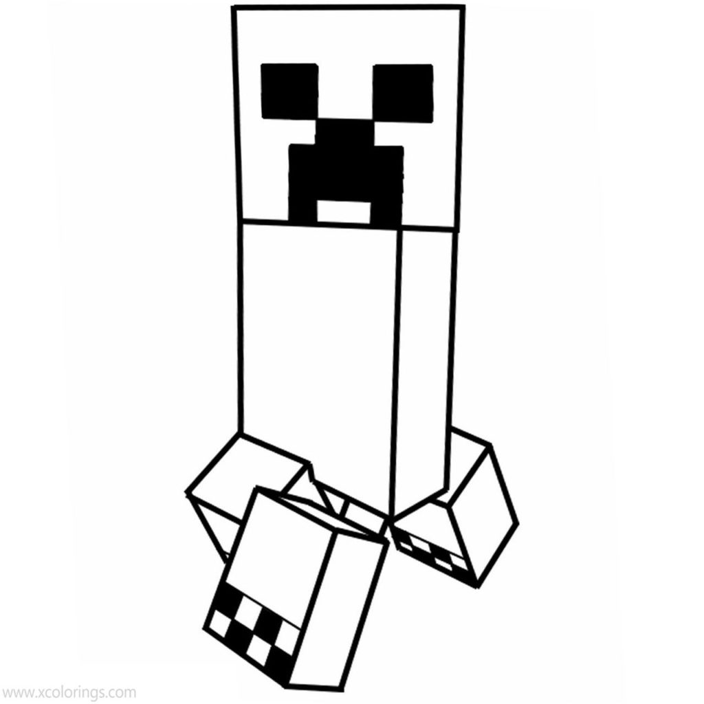 Mine Craft Creeper and Characters Coloring Pages - XColorings.com