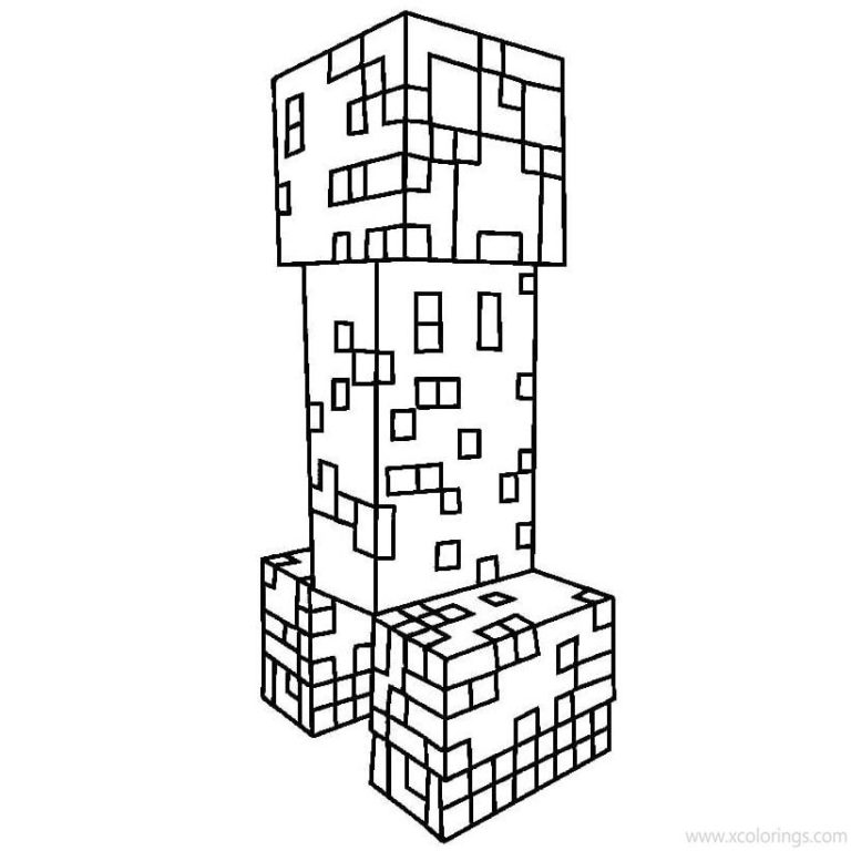 Creeper Face Coloring Pages - XColorings.com