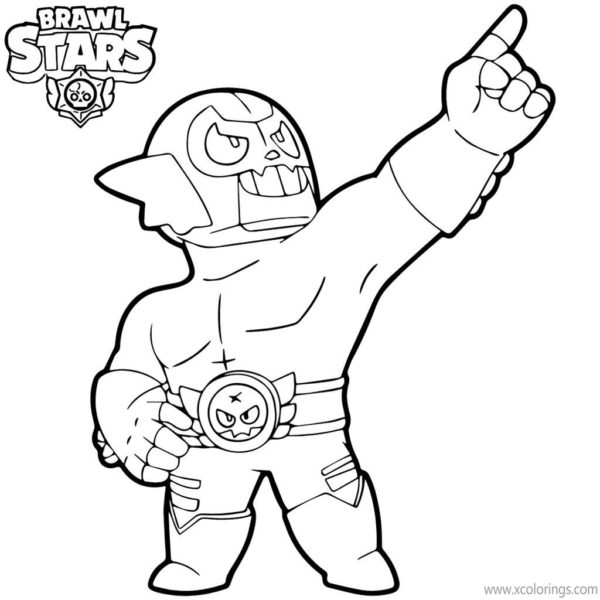 Brawl Stars Coloring Pages El Primo is Fighting - XColorings.com