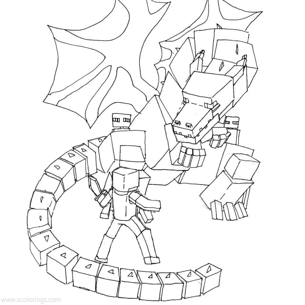 Ender dragon minecraft coloring pages - glopray