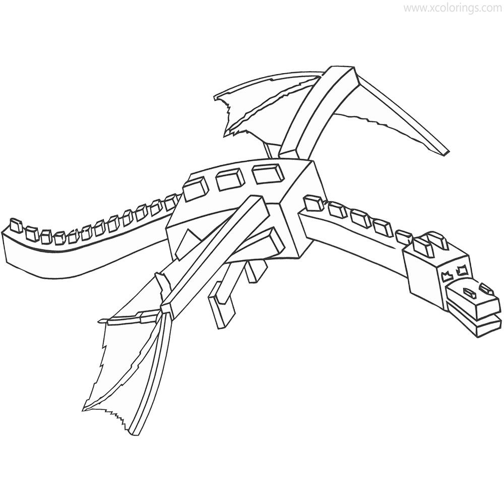 Ender Dragon Coloring Pages Flying Dragon Xcolorings Com