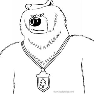 Grizzy and the Lemmings Coloring Pages Bear and Three Lemmings ...