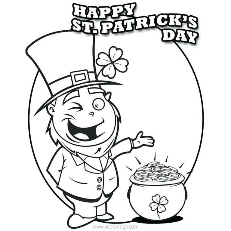 Leprechaun with Pipe Coloring Pages - XColorings.com