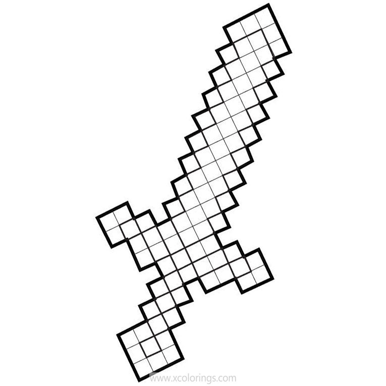 How To Draw Minecraft Sword Coloring Pages Xcolorings Com