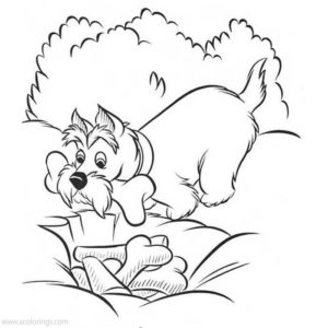 Christmas Lady and the Tramp Coloring Pages - XColorings.com