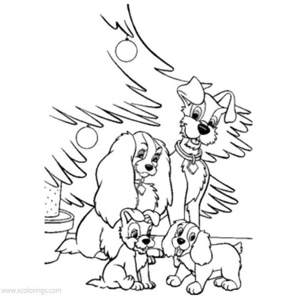 Lady and the Tramp Coloring Pages Printable - XColorings.com