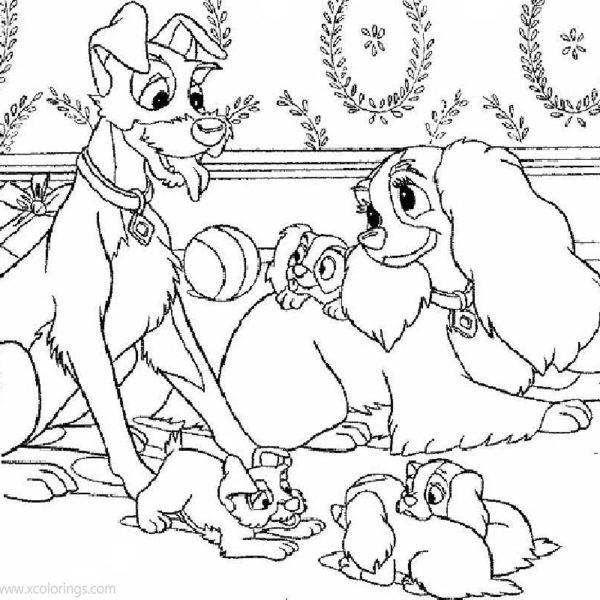 Lady and the Tramp Coloring Pages Trusty - XColorings.com