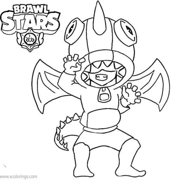 Leon Brawl Stars Coloring Pages with Heart - XColorings.com