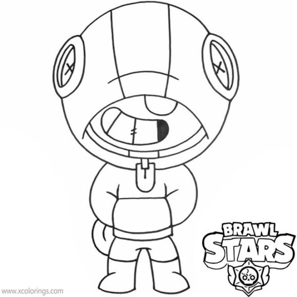 Leon Brawl Stars Coloring Pages with Heart - XColorings.com