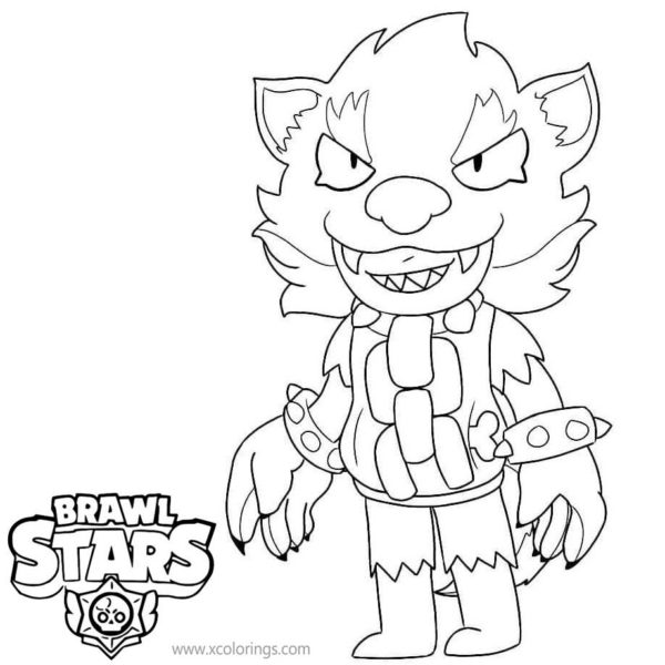 Brawl Stars Werewolf Leon Coloring Pages - XColorings.com