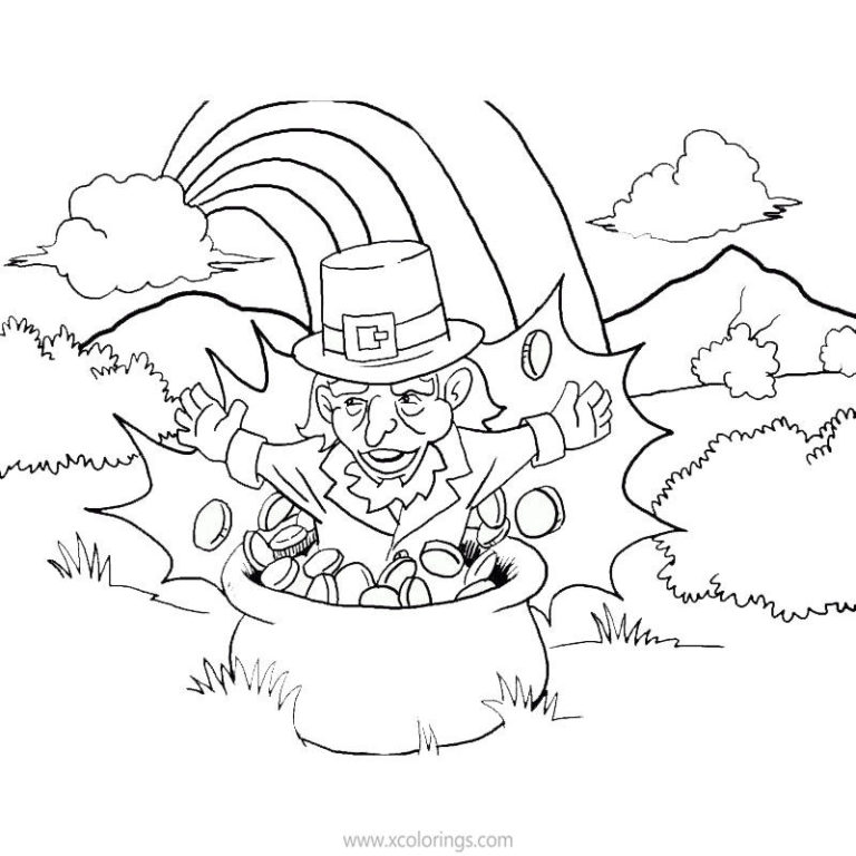 St. Patrick's Day Coloring Pages Leprechaun is Dancing - XColorings.com