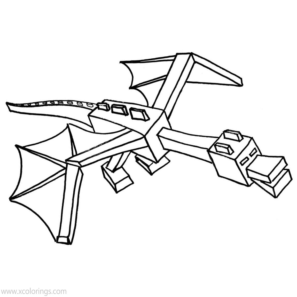 Animal Minecraft Dragon Coloring Pages for Kindergarten