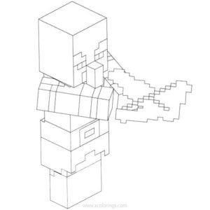 Minecraft Pillager Coloring Pages Outline Drawing - XColorings.com