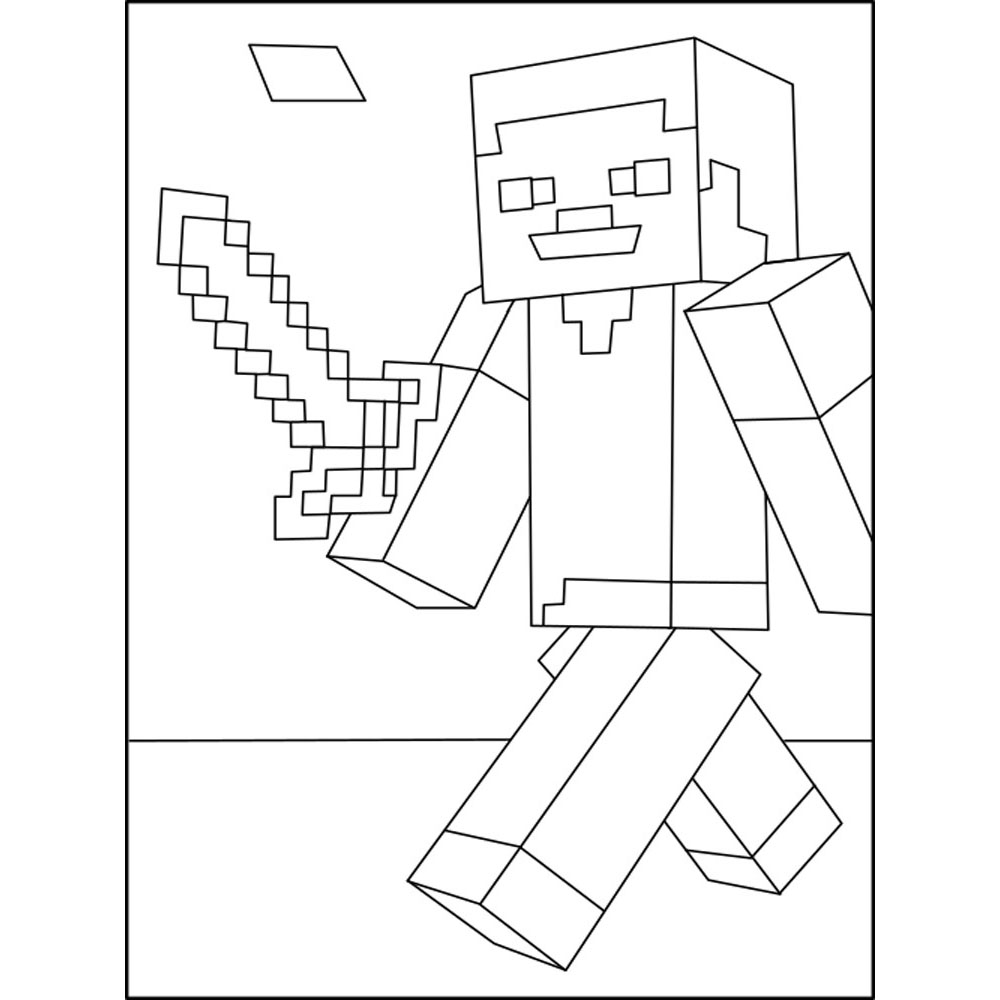 diamond minecraft coloring pages