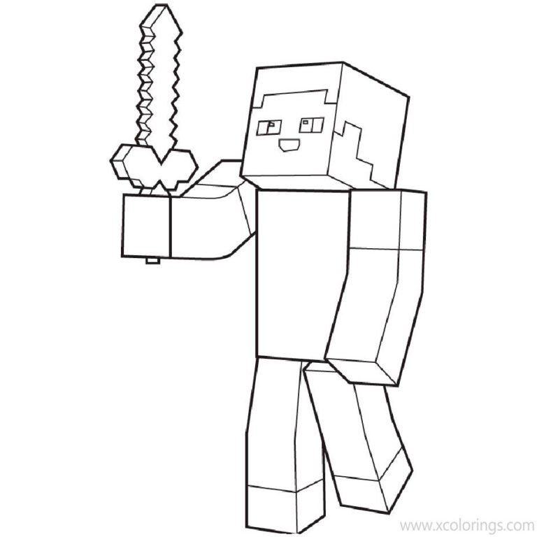 minecraft steve coloring pages