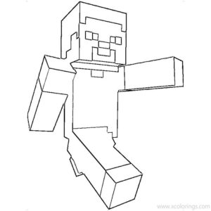 Minecraft Steve Coloring Pages with Diamond Armor - XColorings.com