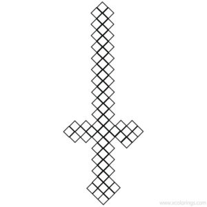 How to Draw Minecraft Sword Coloring Pages - XColorings.com