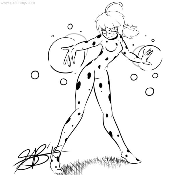 Miraculous Ladybug Coloring Pages Cute Marinette And Adrien 0458