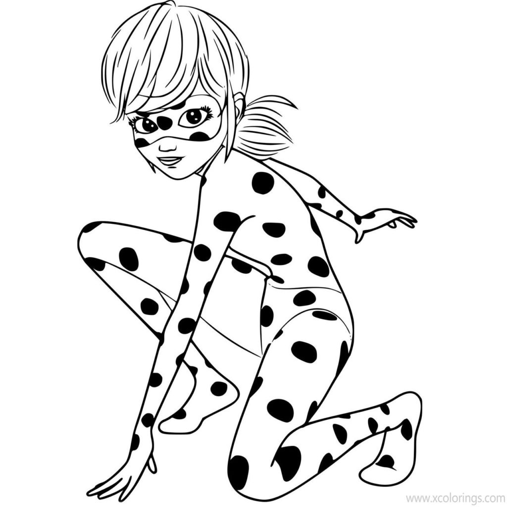 Chibi Miraculous Ladybug Outline Coloring Pages - XColorings.com