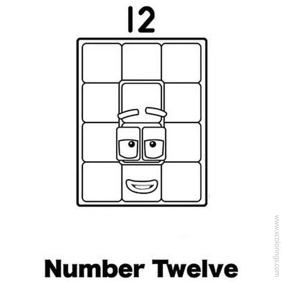 Numberblocks Coloring Pages 12 - XColorings.com