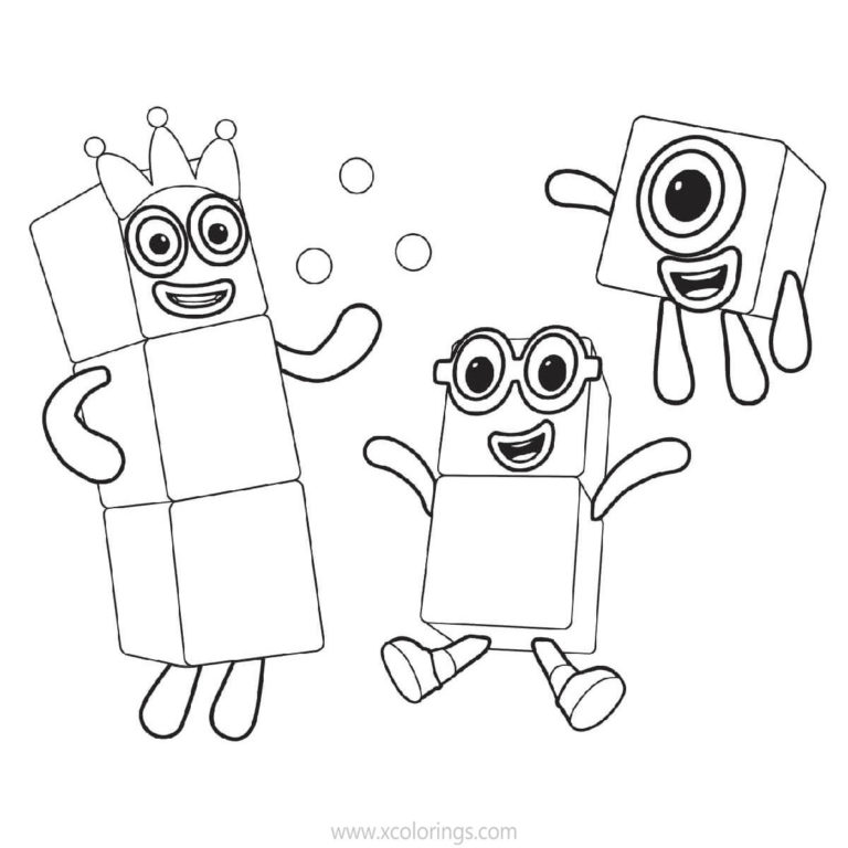 Numberblocks Coloring Pages 1 to 10 - XColorings.com