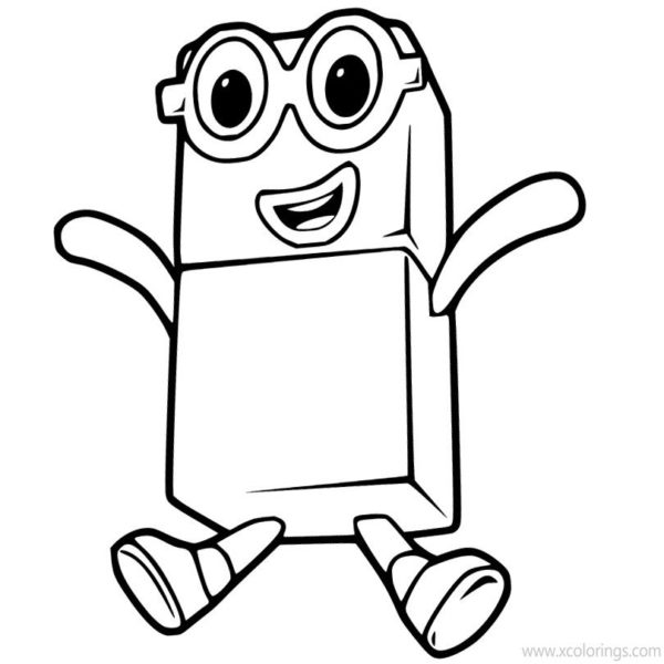 two coloring page easy numberblocks