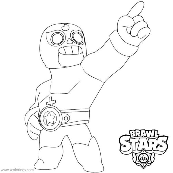 El Primo Brawl Stars Coloring Pages Black and White - XColorings.com