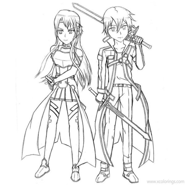 Sword Art Online Coloring Pages Black and White - XColorings.com