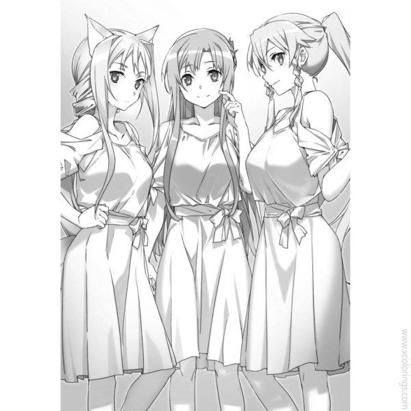 Sword Art Online Coloring Pages Silica - XColorings.com