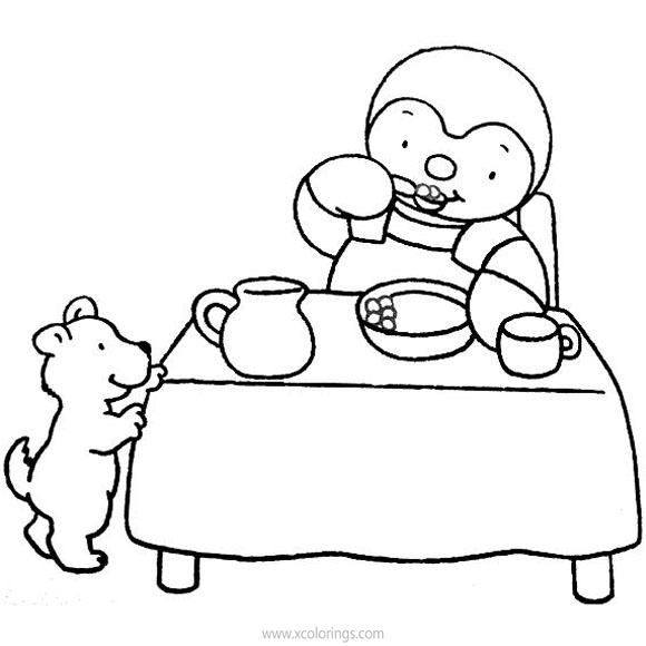 Tchoupi is Cooking Coloring Pages - XColorings.com