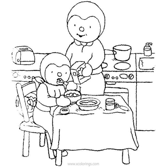 T'choupi is Having Food Coloring Pages - XColorings.com