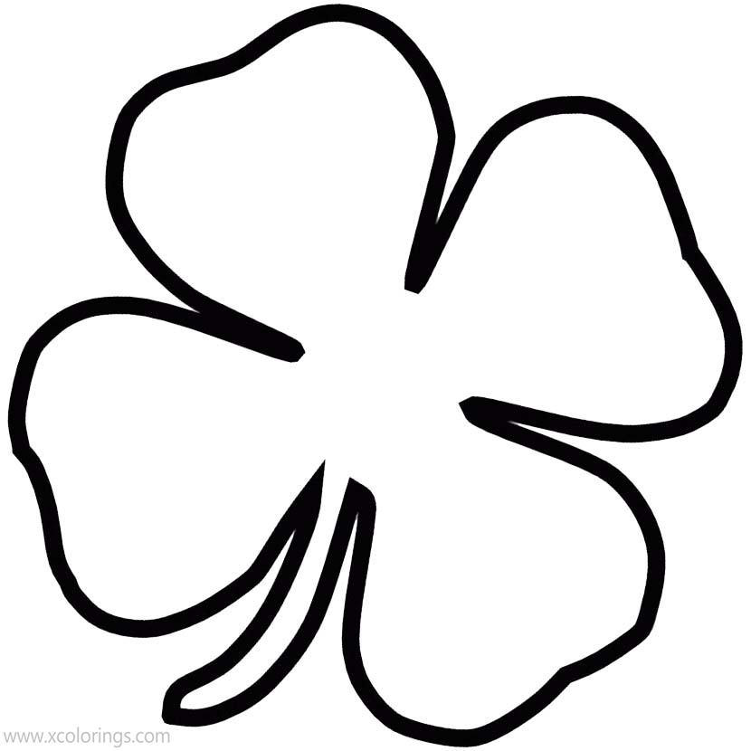 4 Leaf Clover Coloring Pages Linear XColorings