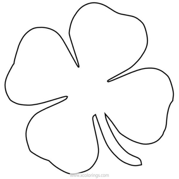 4 Leaf Clover Coloring Pages Lineart - Xcolorings.com