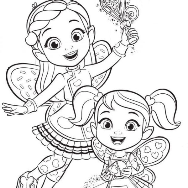 Butterbean's Cafe Coloring Pages Poppy and Cricket - XColorings.com
