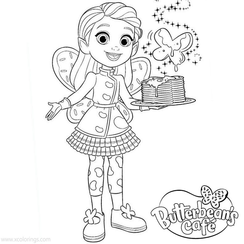 Butterbean's Cafe Coloring Pages Poppy Butterbean Cricket and Dazzle ...