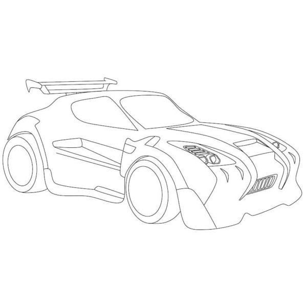Rocket League Coloring Pages Octane the Racing Car - XColorings.com