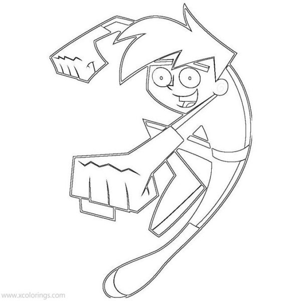 Danny Phantom Coloring Pages Superhero Flying Over the City ...