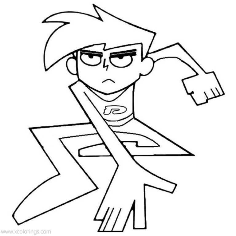 Danny Phantom Face Coloring Pages - XColorings.com